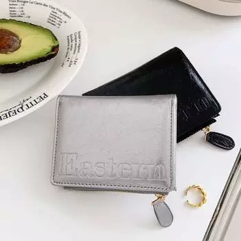 Корейский кошелек для монет с трещинами, ручной складной держатель для карт, портативный кошелек для денег, сумка для женщин чёрный