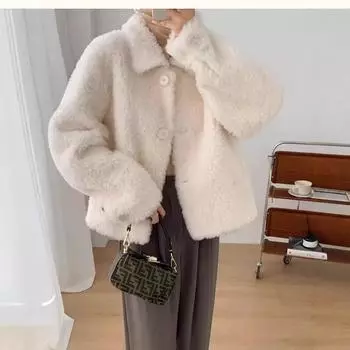 Корейский мех ягненка мех интегрированный темперамент короткое пальто осень и зима новая мода универсальный маленький аромат свободный прямые продажи S 80-52.5 kg
