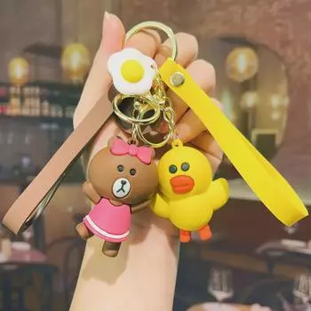Корейский милый брелок с изображением медведя и кролика – креативный мультяшный подарок