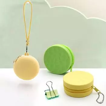 Корейский милый чехол-кошелек для монет, круглый силиконовый чехол для девочек, детская сумка для монет, маленькая женская сумка для ключей для девочек, мини-сумка для гарнитуры, кошелек, детский подарок светло-серый