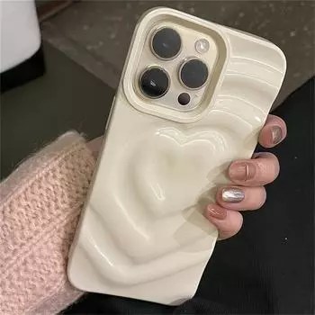 Корейский милый глянцевый чехол с сердечками для Iphone 14 13 12 11 Pro Max X Xs Xr с милыми сердечками, противоударный мягкий чехол, чехол For iPhone 12Pro Max