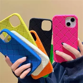 Корейский милый силиконовый чехол с плетеной текстурой для Iphone 14 13 12 11 Pro Max X Xr 7 8 Plus Se простой противоударный мягкий чехол Funda For iPhone XSMax