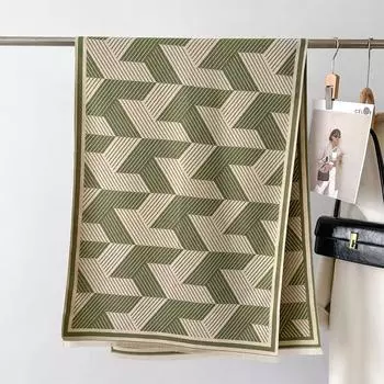 Корейский Модный Шарф Осень Зима Двусторонний Имитация Кашемира Утолщенный Теплый Палантин Уменьшенная Бахрома Шаль Роскошная Одежда Женщины 66X186cm