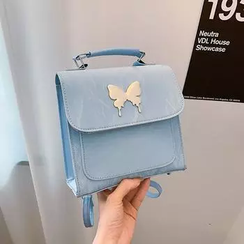 Корейский нишевый дизайн рюкзак сумка через плечо 2024 весна новая мода повседневная простая сумка-мессенджер чёрный