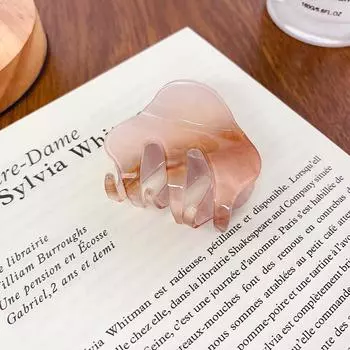 Корейский Новый Простой Чайный Коричневый Акриловый Захват-Клипса Геометрический Полый Полукруглый Зажим-Акула Аксессуары для Волос Для Женщин Девушек Hair Claws