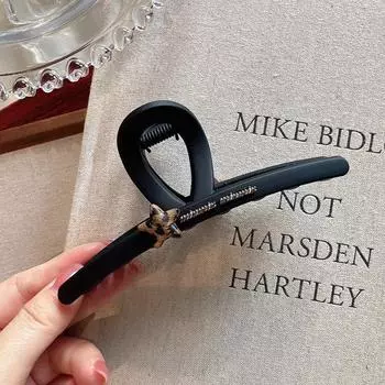 Корейский Новый Стиль Высококлассный Универсальный Матовая Текстура Леопардовый Принт Сердце Звезда Зажим для Волос Клешня, Большой Размер для Женщин