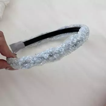 Корейский отпускной стиль летняя повязка на голову темпераментная универсальная милая девушка плетеные косы расшитый пайетками головной убор простой высокий краниальный верх