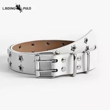 Корейский панк женский ремень цепь ремень ремень женский украшение универсальный джинсовый ремень Length 110 Width 3.3 белый