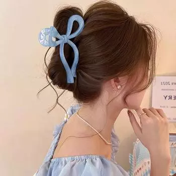 Корейский пластиковый красочный большой бант заколка-краб для волос модный зажим-акула зажим заколки для волос для женщин аксессуары для волос аэро