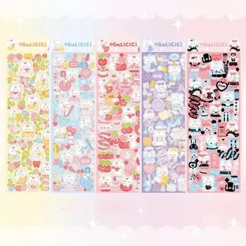 Корейский популярный милый мультяшный милый кролик goo карта наклейка DIY материал рука счет декоративная наклейка