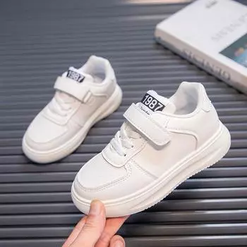 Корейский простой стиль одноклассники детская спортивная обувь мальчики повседневные низкие кроссовки для девочек белые туфли 26 белый