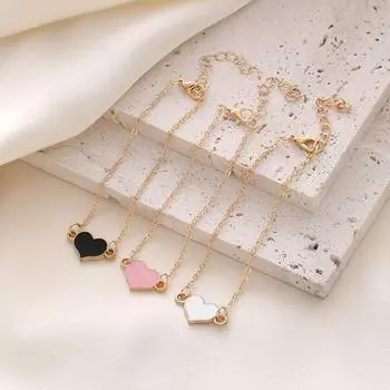 Корейский ретро-браслет с персиковым сердцем — универсальное, свежее, креативное украшение для женщин CK0033 белый