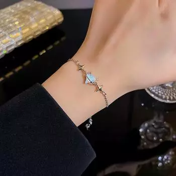 Корейский роскошный дизайн браслета Love - элегантные, универсальные женские украшения S369 серебряный