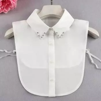 Корейский ручной работы бусины искусственный воротник для женского осеннего свитера рубашка съемный воротник деловой блузка с ложным воротником Nep Kraagie