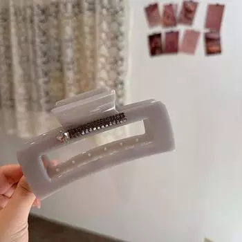 Корейский Шик Минималистичный Квадратный Кристально-Инкрустированный Звездой Большая Заколка для Волос, Стильная и Универсальная для Женщин, Высокое Качество