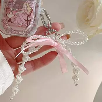 Корейский сладкий бант брелок жемчужная лента бант брелок Y2K эстетический держатель для ключей для девочек сумка кулон аксессуары подарки A2