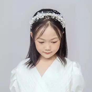 «Корейский стиль Фея Цветочная Корона Ободок для Девочек - Свадебный Аксессуар Принцесса Лес» синий