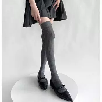 Корейский стиль Гольфы выше колена Женская мода Смешанные цвета Хлопковая ткань Длинные чулки Студенческие Качественные Эластичные Высокие носки Женские One Size
