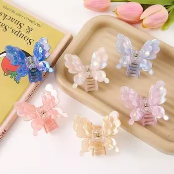 Корейский стиль, градиентная заколка для волос с уксусной кислотой, большая заколка в виде акулы, ацетатная бабочка, коготь для волос, дети style5
