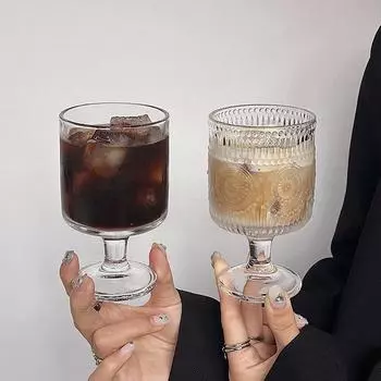 Корейский стиль гравированный тисненый маленький бокал стеклянный стакан для ликера соджу сакэ короткий стакан на ножке