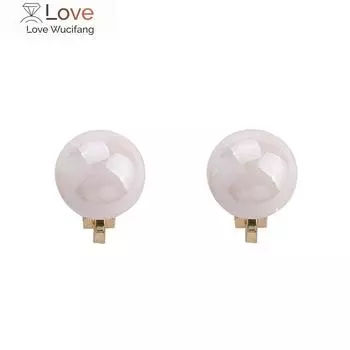 Корейский стиль, имитация жемчуга, форма бусин таро, клипса на серьгу для женщин, мода, милые серьги без проколов, оптовая продажа с фабрики красный