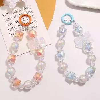 Корейский стиль Ins бусины мобильный телефон цепочка акриловый бисер бант ремешок на запястье сумка наушники подвеска шармы телефон брелок