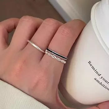 Корейский стиль ins нишевый дизайн двухслойное кольцо из стерлингового серебра в форме свиного носа женское изысканное простое модное открытое кольцо Opening adjustable