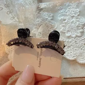 Корейский стиль легкой роскоши, пара боковых зажимов, инкрустированных бриллиантами, элегантное и изысканное чувство, маленький зажим-краб с бриллиантами