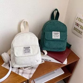 Корейский стиль Мини сумки через плечо Сумка женская школьные сумки мода вельветовый рюкзак студент розовый