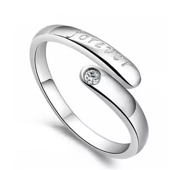 Корейский стиль Мода Forever Ring Открытое Темпераментное посеребренное кольцо женское