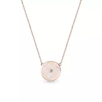 Корейский стиль Модное ожерелье с четырьмя листочками клевера и белым перламутром на удачу