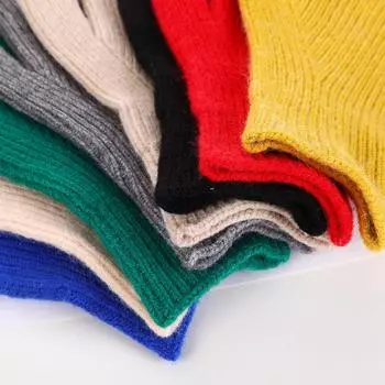 Корейский стиль однотонные вязаные перчатки для женщин на осень и зиму с сенсорным экраном шерстяные разделенные пальцы и без пальцев модные для студентов