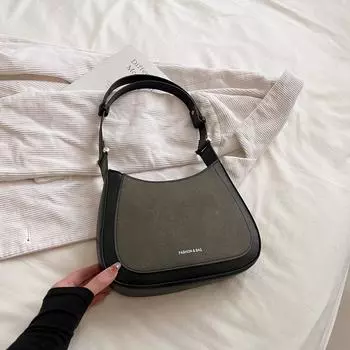 Корейский стиль Простая сумка подмышкой для женщин Текстурированная универсальная сумка на одно плечо Высококачественные мини-квадратные сумки (20cm<Max Length<30cm)