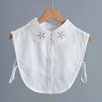 Корейский стиль рубашки съемный воротник для женщин формальный костюм поддельный воротник съемный белый галстук поддельный воротник декоративный