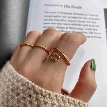 Корейский стиль S925 стерлингового серебра линии геометрические нерегулярные изогнутые женский дизайн кольца легкое роскошное кольцо на указательный палец opening adjustable