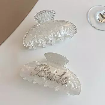 Корейский стиль Сердце Стразы Буквы Невесты Заколки Для Женщин Мода Ретро Акула Заколки Ацетат Аксессуары Для Волос Ювелирные Изделия Подарки A5