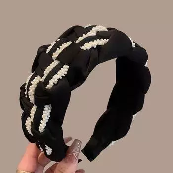 Корейский стиль, широкая боковая повязка для волос, классическая повязка для мытья лица, элегантная плетеная повязка на голову для девочек Style 3