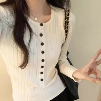 Корейский стиль свитер с полосками, облегающий многослойный свитер для женщин, осень и зима, новый стиль, утягивающий внутренний свитер с грудью S