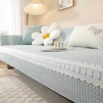 Корейский стиль Высококачественная подушка для дивана из чистого хлопка Сезонная универсальная противоскользящая простая современная подушка Зимний чехол для дивана Тканевое полотенце 70x70cm 1pcs