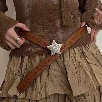 Корейский стиль Y2K поясной ремень джинсы декор ПУ пояса элегантный принт ремень повседневный Style A