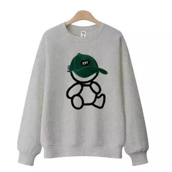 Корейский свитер свободной вязки осень/зима 2024 года для студенток - стиль Harajuku BF Hong Kong, универсальный, с длинными рукавами, круглым вырезом.