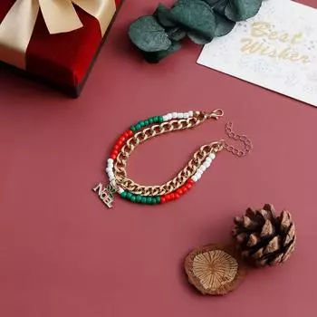 Корейский тренд двухслойный браслет-цепочка классический Санта-Клаус снеговик браслет праздничные украшения