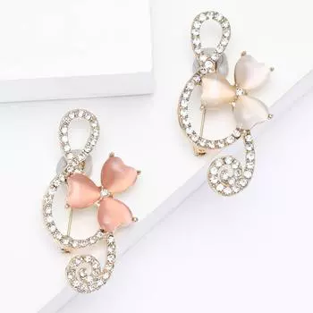 Корейский высококачественный сплав горный хрусталь опал музыкальная нота брошь нишевый дизайн женская одежда корсаж ювелирные изделия булавка