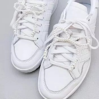 Корейский жемчужный бант для обуви, подвеска, милый бант из бисера, пряжка для обуви, украшения, аксессуары для девочек, подвеска для шнурков для обуви своими руками as the picture