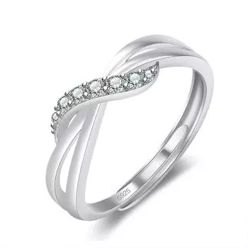 Корейское Модное Волнообразное Кольцо из Меди Розового Золота Геометрического Стиля StyleB