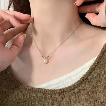 Корейское одинарное жемчужное ожерелье для женщин Классическая простая мода Новые ювелирные изделия оптом
