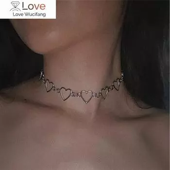 Корейское сладкое колье-чокер в форме сердца для девушки, подарок девушке, симпатичное двухцветное ожерелье, ювелирное колье, женское