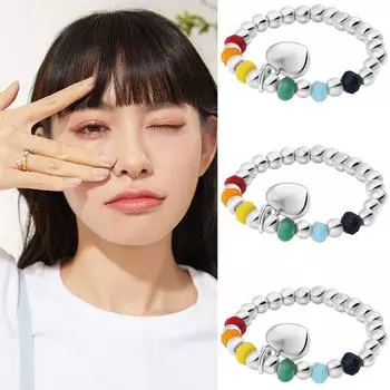 Корейское тонкое простое кольцо на палец для девочек, студентов, темперамент, вечеринка, ужин, сотня с декоративным кольцом на палец, подарок, Радуга, любовь, милое ювелирное кольцо, элегантное серебряный