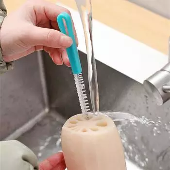 Корень лотоса Щетка для мытья артефактов Щетка из нержавеющей стали для очистки воды Щетка для трубочек с трубочкой Отверстие для корня лотоса