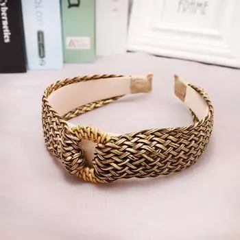 Корея Бутик Повязка для волос Винтажная Элегантная Плетеная Повязка на голову Женская Леди Девушки Волосы Голова Обруч Повязки Аксессуары Повязки на голову Головной убор